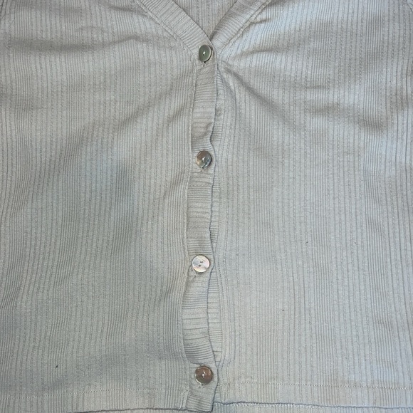 Madewell New Pointelle Cardigan Ashen Sage Size Large - Picture 6 of 8